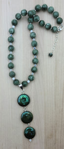 Seraphinite & Coin Pearls Necklace