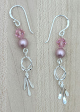 Rose Shimmer Crystals & Crystal Pearls Earrings