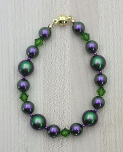 Rich Iridescent Purple & Green Bracelet with magnetic clasp