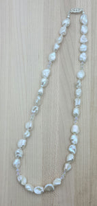 The luster of these keshi pearls is exquisite! The subtle crystals add just the right amount of bling.  These would make wonderful bridal necklace!