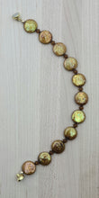 Bronze Coin Pearl & Amber Crystal Bracelet