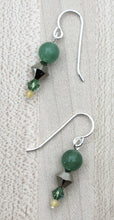 aventurine, aurum crystal, & yellow jade fish hook earrings