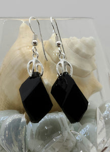Black Cubist Crystal Earrings