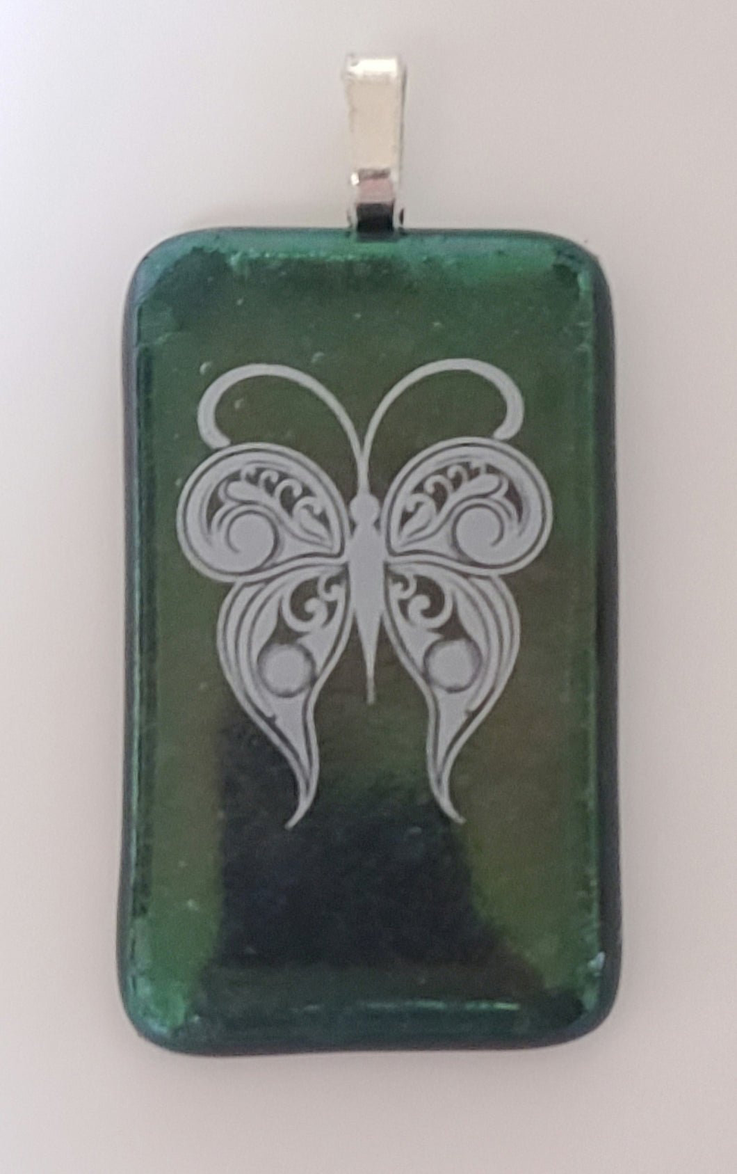 Fancy Butterfly Fused Glass Pendant