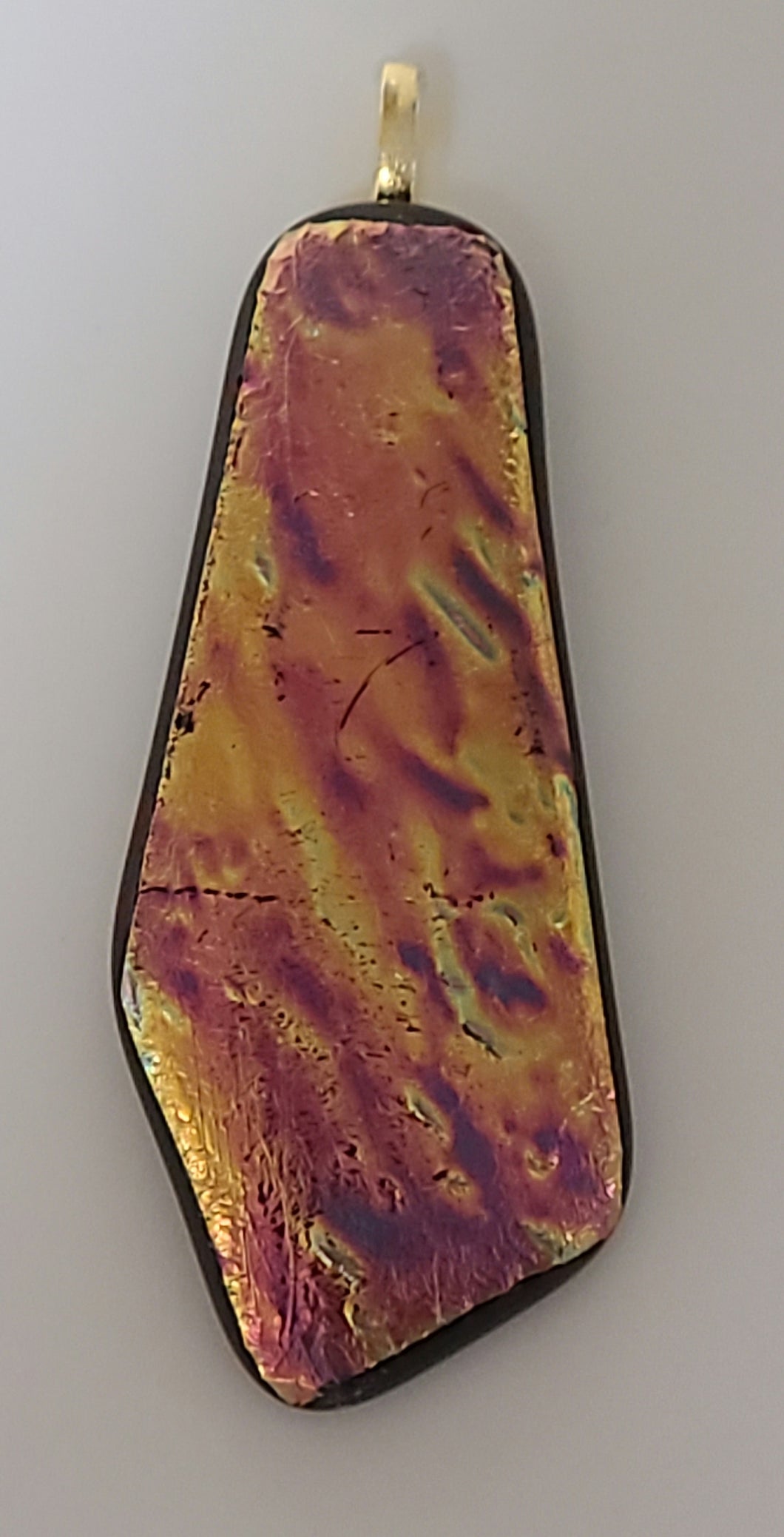 Purple & Gold Fused Glass Pendant