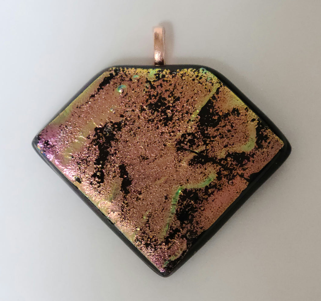 Lava Flow Fused Glass Pendant