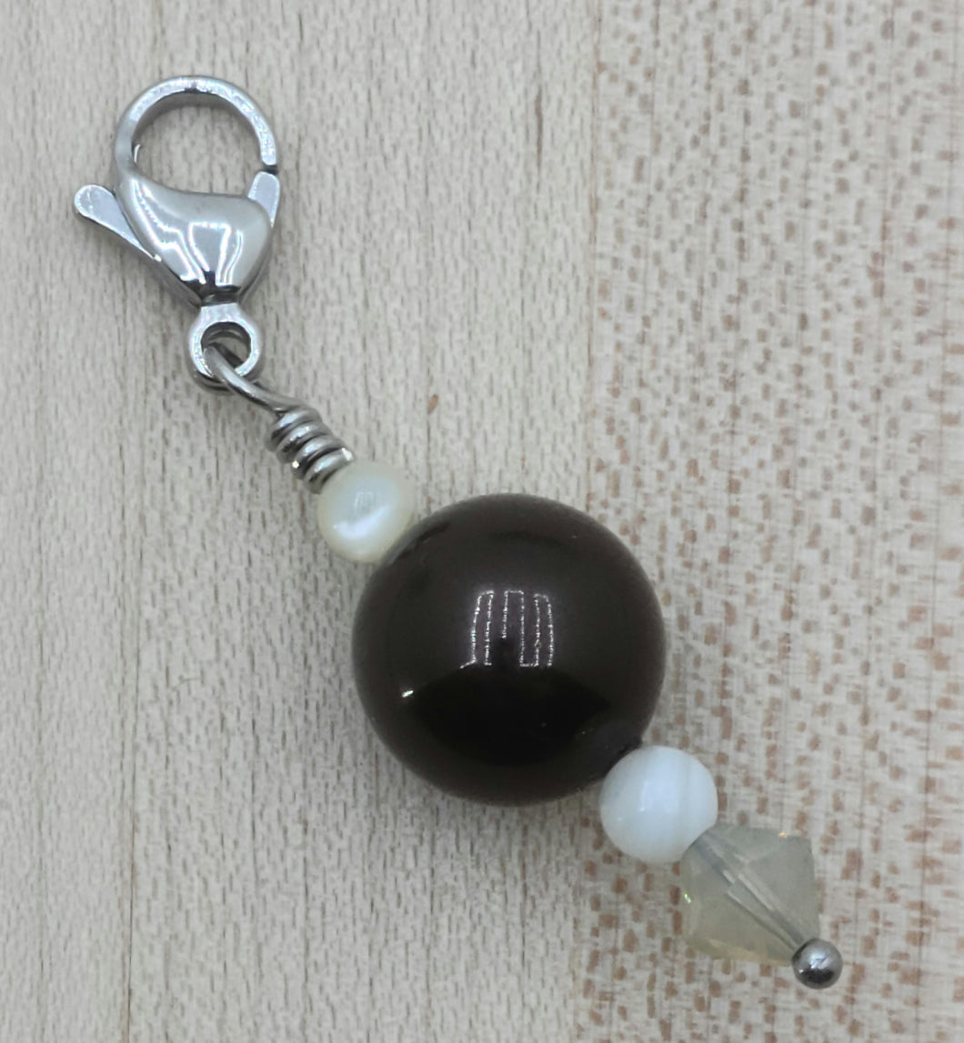 Zipper Pull - Chocolate & Mother of Pearl