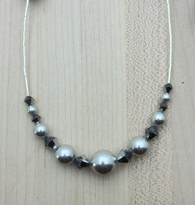 Silver & Chrome Necklace & Earrings