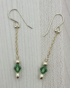 Gold Fill & Erinite Crystal Earrings