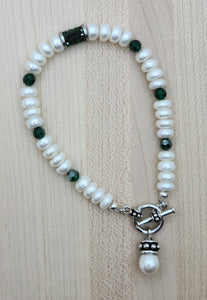 Pearl & Emerald Bracelet & Earrings