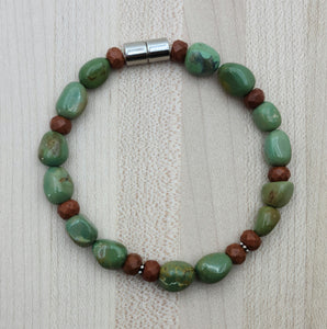 Green Turquoise Bracelet with magnetic clasp