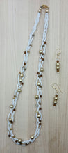 Luster & Gold Plaited Necklace & Earrings