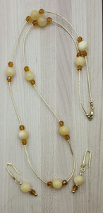 Honeystone & Crystal Necklace & Earrings