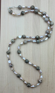 Pink/lavender Pearls & Maifanite Necklace