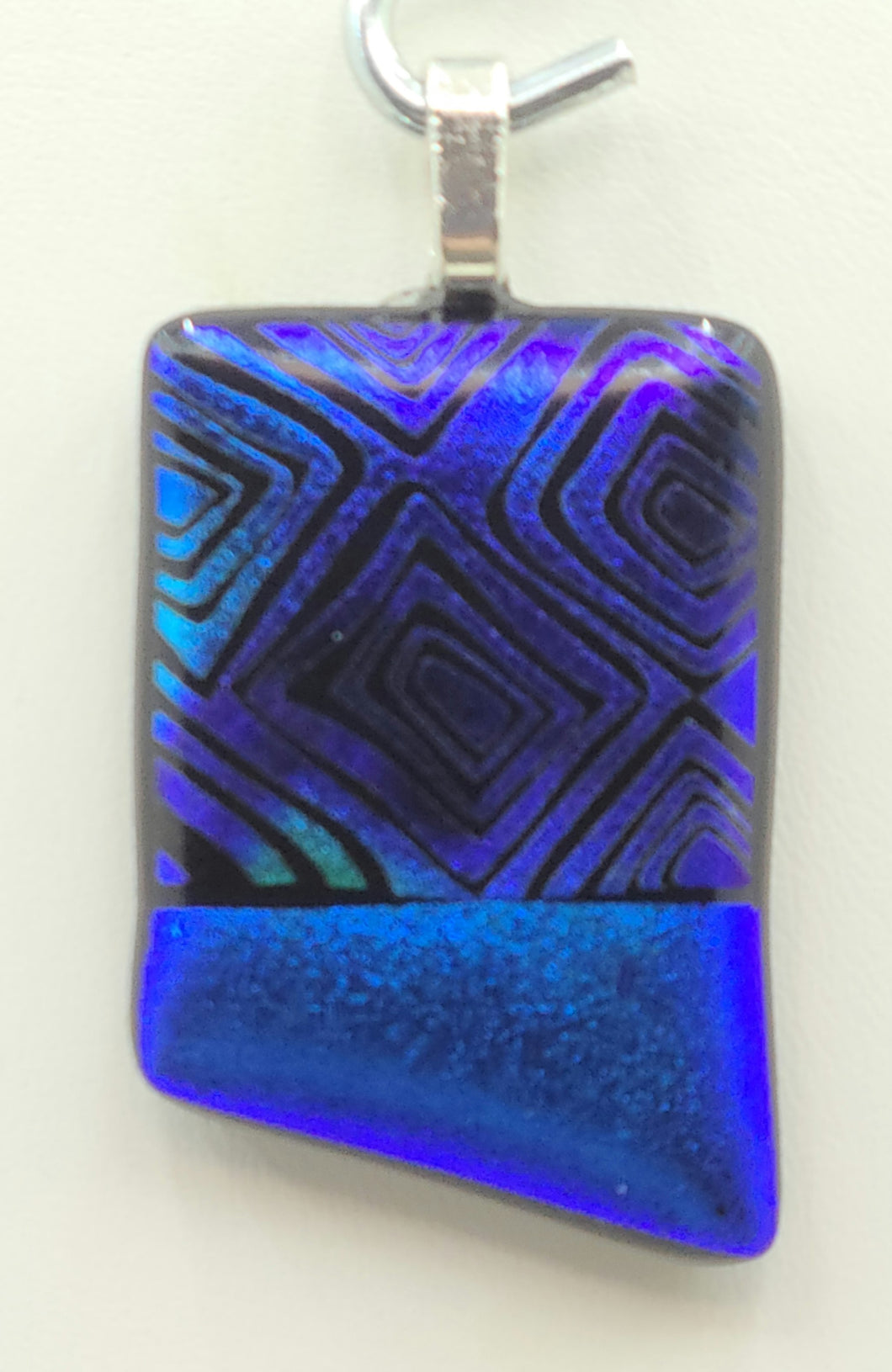 Purple & Blue Fused Glass Pendant