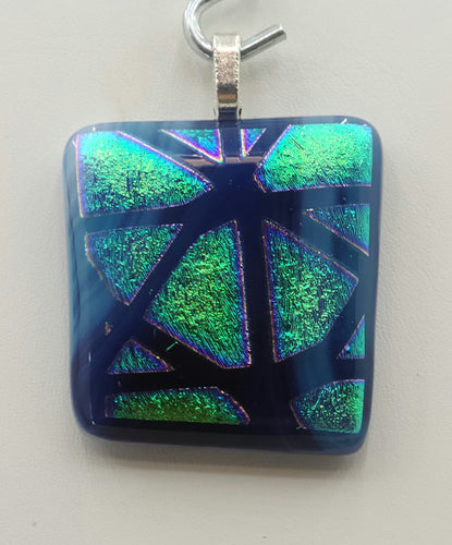 Neon Green Fused Glass Pendant