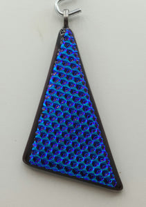 Textured Turquoise on Wine Fused Glass Pendant