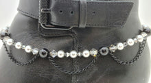Black & Silver Boot Bracelet Bling with chain