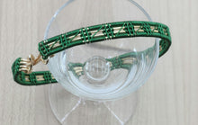 green & gold woven wire bracelet