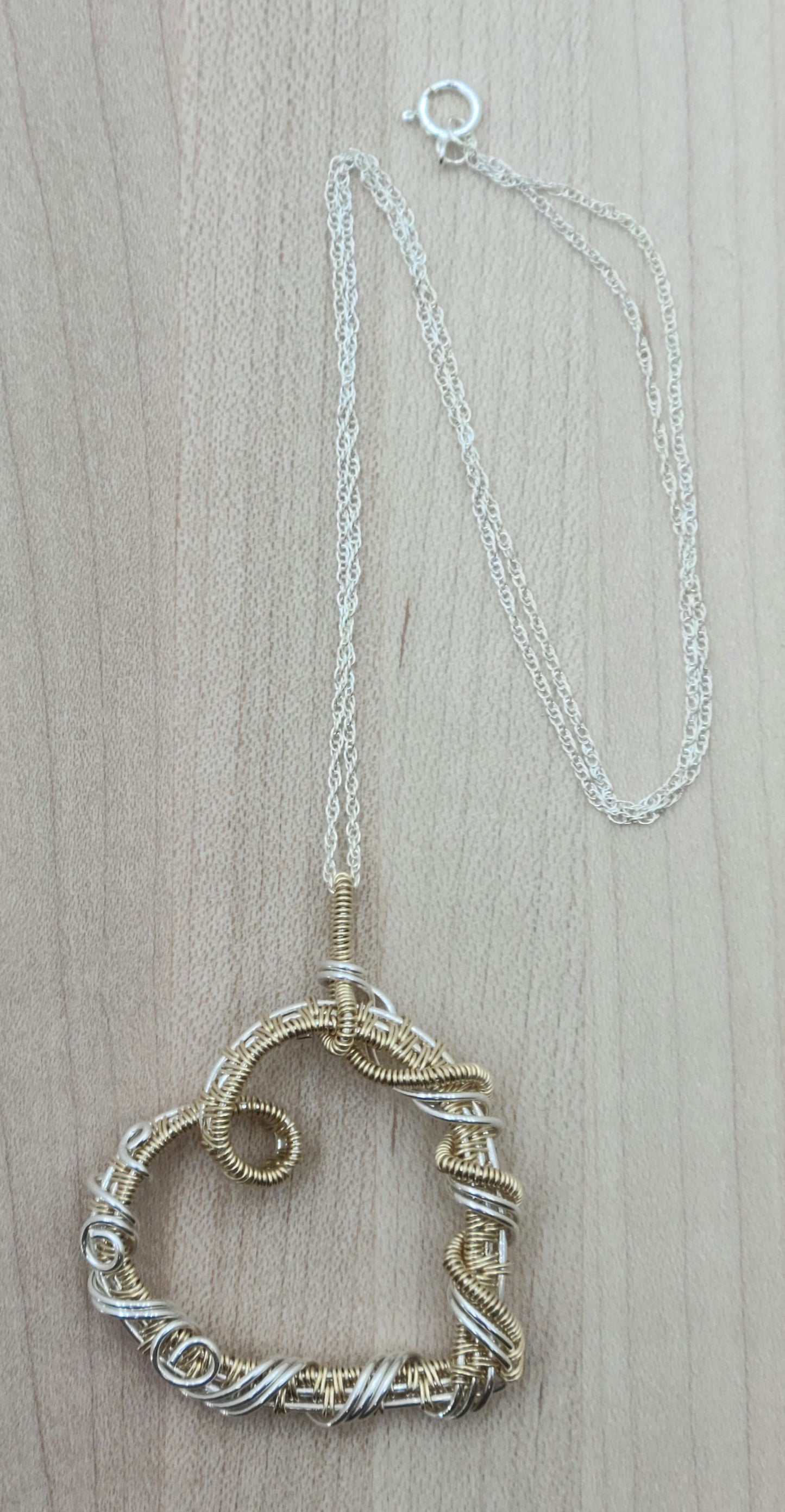 Woven Wire Silver Fill & Gold Fill Heart