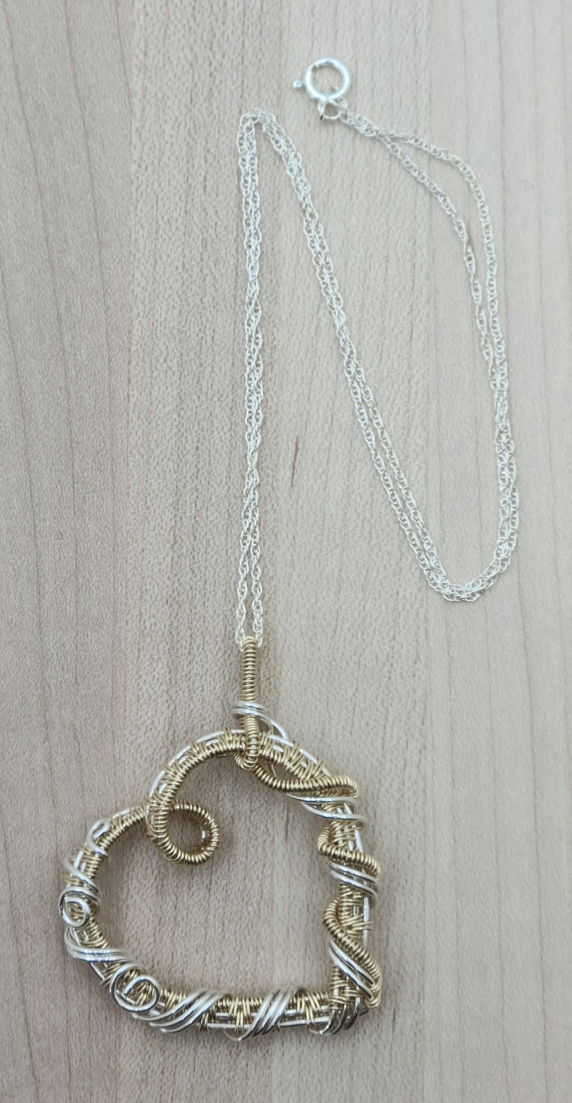 Woven Wire Silver Fill & Gold Fill Heart