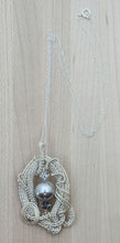 Woven Wire Silver Shell Pearl Pendant