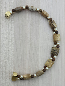 Picture Jasper Double Row Bracelet with magnetic clasp