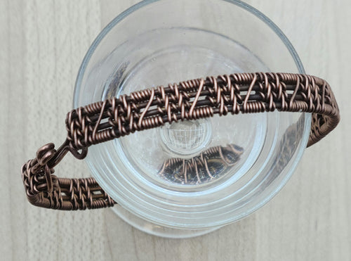 Woven Wire Antique Copper Bracelet