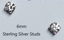 6mm stone (approx. 1/4" diameter) also four prong set in sterling silver Post Earrings