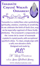 Tanzanite Crystal Wreath Description Card