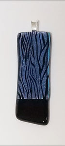 Zebra Stripe Dichroic Fused Glass Pendant