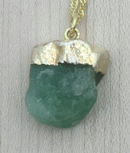 fluorite nugget pendant with gold vermeil bail